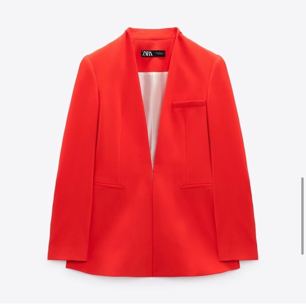 NWT Zara Lapelless Fitted Blazer in XS